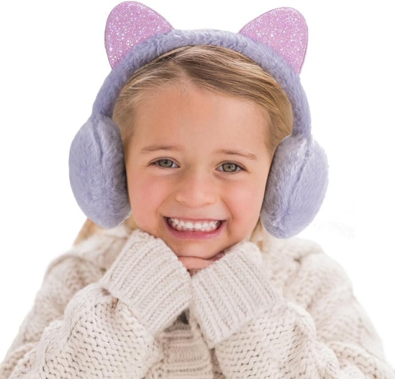 KEEPFLY Store Kids Girls Winter Earmuffs Warm Cute Plush Cat Ears Muffs Toddler Boys Ear Warmer Outdoor Ear Covers - Image 2